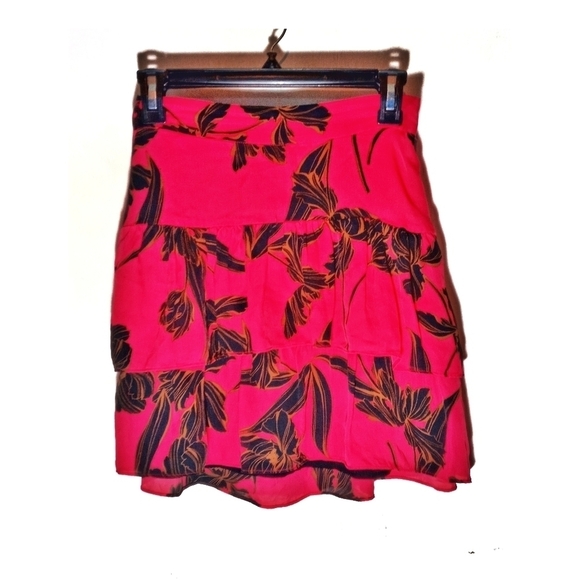 A.L.C Pink Floral Tiered Skirt - Picture 1 of 6